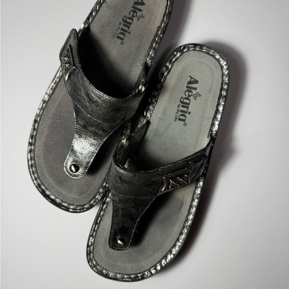 Alegria Women's Silver Sandals Size 41 /US 10-10.5